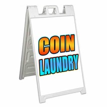 Coin Laundry Signicade 24x36 Aframe Sidewalk Sign Banner Decal Laundromat - £33.35 GBP+