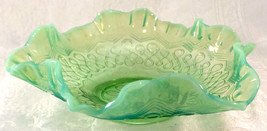 Antique 1900&#39;s Green Opalescent Glass Many Loops Bowl by Jefferson Glass... - £31.92 GBP