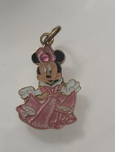 Minnie Mouse Necklace, Disney- OCTOBER Birthstone Pink Dress  - £7.89 GBP
