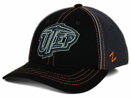 UTEP Miners Zephyr T- Storm NCAA Team Black &amp; Gray Flex Fit Cap Hat M/L - £16.32 GBP