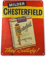 Chesterfield Cigarettes Tobacco Smoking Retro Wall Decor Large Metal Tin... - £19.71 GBP