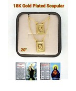 14k Gold Plated Our Lady Mt Carmel &amp; Sacred Heart Jesus  Scapular Necklace  - £10.86 GBP