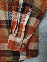 Cabelas Heavy Flannel Shirt Jacket Mens L Brown Tan Button Up Shacket - £34.95 GBP