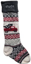 Pottery Barn Natural Fair Isle Truck Wool Christmas Stocking  Monogramme... - £19.89 GBP