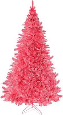 Primary image for 6 Feet Pink Christmas Tree Premium Artificial Spruce Hinged Pink Christmas Tree 