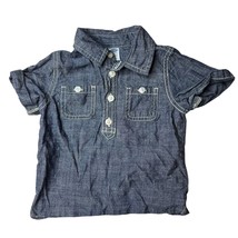 Old Navy Chambray Pullover Blue Cotton Short Sleeve Collared Shirt 12-18 Month - £6.59 GBP
