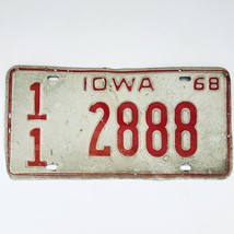 1968 United States Iowa Buena Vista County Passenger License Plate 11 2888 - £12.97 GBP