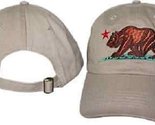 K&#39;s Novelties California Republic Bear Khaki Beige Ball Cap Hat - $9.88