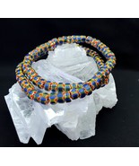Multi color beads chevrons venetian glass beads african collection necklace - $57.07