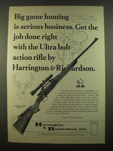 1966 Harrington & Richardson Ultra Bolt Action Model 300 Rifle Ad - Big Game  - $18.49