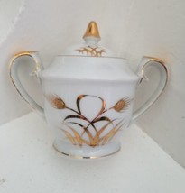 Vintage Tilso Japan Hand Painted Porcelain Sugar Bowl 22k Golden Wheat 1... - $665.56 MXN