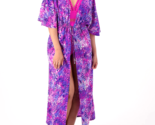 Belle Beach by Kim Gravel Tie Front Cover-Up - Purple Animal, Regular XS... - $29.69