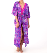 Belle Beach by Kim Gravel Tie Front Cover-Up - Purple Animal, Regular XS... - £23.48 GBP