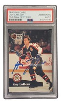 Guy LaFleur Signed 1991 Pro Set #317 Quebec Nordiques Hockey Card PSA/DNA - £38.76 GBP