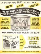 Band Box Jukebox Flyer 1952 Mechanical Manikin Musicians Chicago Coin Or... - £101.38 GBP