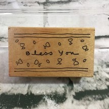Embossing Arts Rubber Stamp Bless You Wood Mounted 2&quot; X 3&quot; Crafts Vintage 1998  - £6.22 GBP