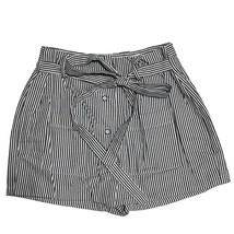 KASHIECA Womens Size M B&amp;W Stripe Paper Bag Waist Skort - $171.13 MXN