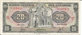 Ecuador 20 Sucres, 1983,  circulated  Bnaknote # 6 - $4.94
