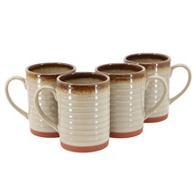 Gibson Home Terra Bella 4 Piece 18.5 Ounce Terracotta Mug Set in Smoke - $1,199.51 MXN
