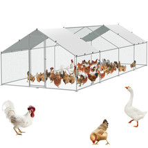 VEVOR Metal Chicken Coop Walk-in Chicken Run 9.8x25.6x6.5ft Waterproof C... - $415.99