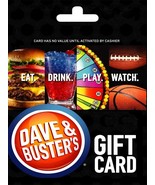 DAVE  BUSTERS GIFT CARD 150 100 50 MOM DAD FRIENDS EMPLOYEE EAT DRINK PL... - €53,08 EUR+
