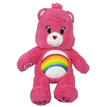 17&quot; Build A Bear Care Bears Pink Cheer Rainbow Babw Stuffed Animal Plush Toy Big - £37.21 GBP