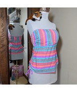SO Pastel Multi-Color Striped Strapless Tube Bikini / Swim Top - Junior&#39;s L - $90.70 MXN