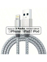 Nylon Braided USB A to 8Pin Fast Charging Cable for iPhone iPod AirPods ... - $115.36 MXN+