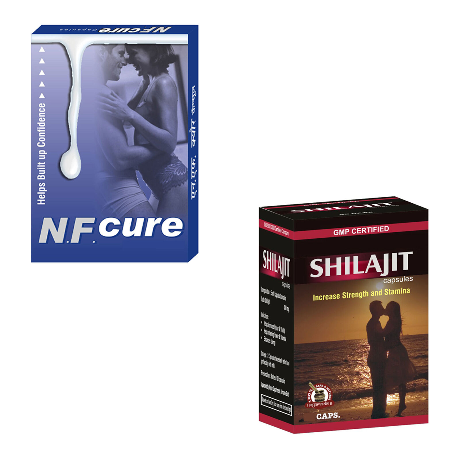 Natural Treatments For Semen Leakage Problem 30 NF Cure Caps + 30 Shilajit Caps