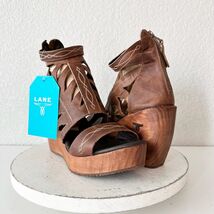 NEW Lane Boots BECCA Womens Brown Wedges 10 Western Sandals Cowgirl Tall... - $148.50