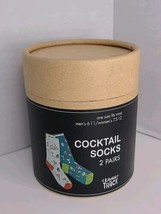 2 Pairs Cocktail Socks Multi Color Mixed Drinks Laugh Track. 1 Size Fits Most - £9.25 GBP