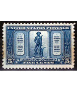ZAYIX - US 619 MNH 5c Lexington-Concord Issue Minute Man toning 042622S93 - £9.82 GBP