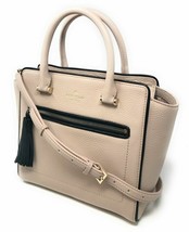 NWB Kate Spade Allyn Beige Leather Satchel Crossbody WKRU4322 $359 Gift Bag FS - £123.78 GBP