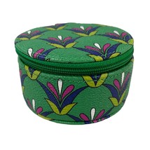 Vera Bradley Jewelry Travel Case Box Round Leather Emerald New - £19.98 GBP