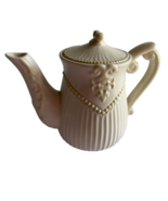 Burton and Burton Teapot Hand Painted Bogart GA Lid Ceramic White Granny... - £19.01 GBP