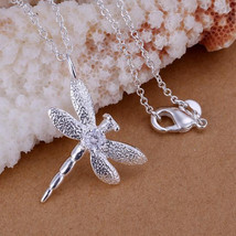 New Fashion cute nice Silver 925 Charm Dragonfly Beautiful women Necklace - £5.82 GBP