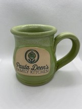 Deneen Pottery Mug Paula Deens Family Kitchen Green Handthrown Red Clay ... - $33.94