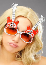 Rock n Roll Novelty Fancy Dress Costume Sunglasses Funny Guitar Glasses - £8.05 GBP