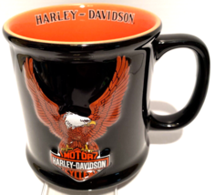 Harley Davidson 3D Mug Eagle Soars Orange Black 16 Oz Motorcycle Coffee ... - $18.33