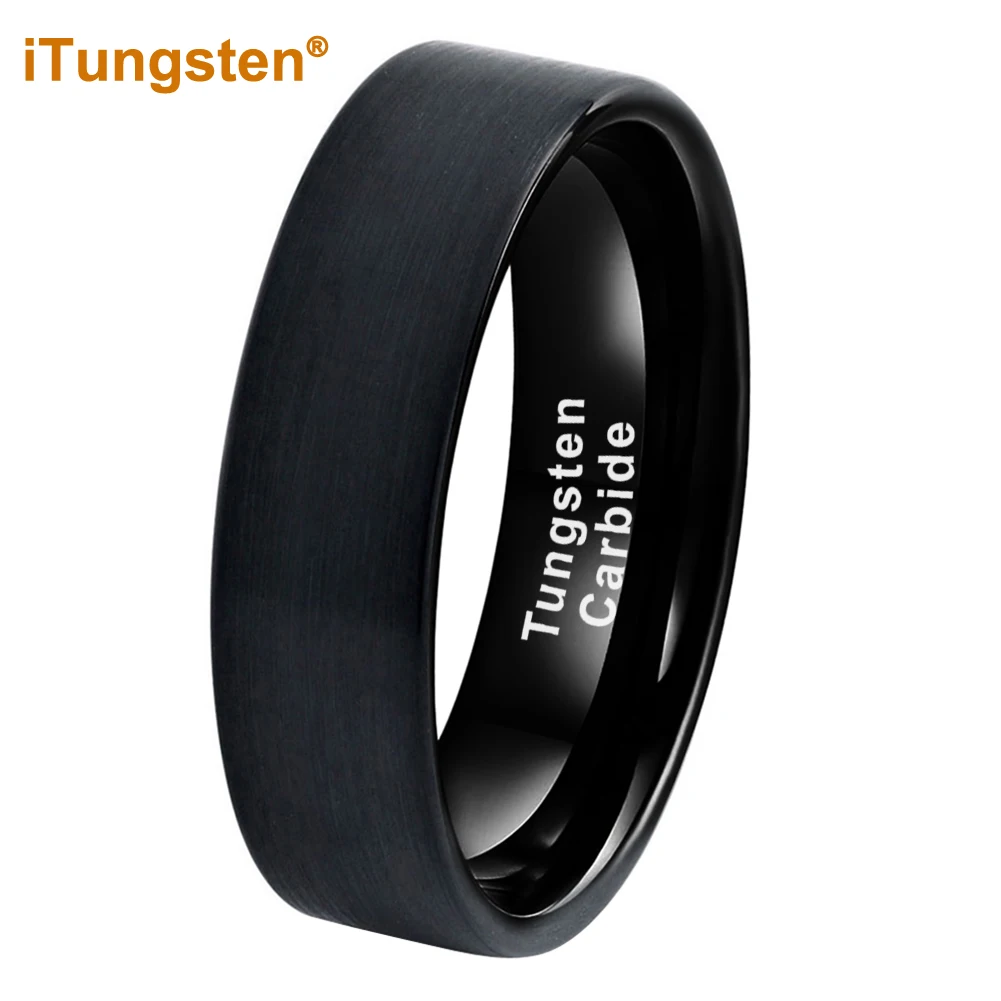 iTungsten 6mm 8mm 10mm 12mm Black Fashion Jewelry Tungsten Wedding  for Men Wome - £37.98 GBP