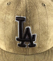 Los Angeles Dodgers Baseball Hat New Era 59Fifty Tan Suede - Fitted Size 7 - £61.91 GBP