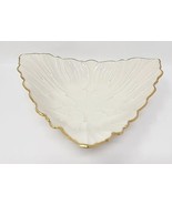 Lenox Dish in the shape of a Leaf Cream 24K Gold Trim Made In USA 7&quot; x 7... - £13.42 GBP