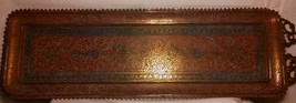 Vintage Indian Brass Platter Wall Decor Enameled Engraved Design 26&quot; One... - £35.02 GBP