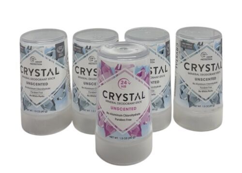 5 CRYSTAL Deodorant Mineral Deodorant Stick 1.5 Ounce Ea, Unscented Trav... - $19.99
