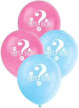 8 Pk Gender Reveal Baby Shower Boy Or Girl Latex Balloons. - £4.95 GBP