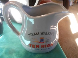 Great Collectible Liquor Pitcher Hiram Walker&#39;s &quot;Ten High&quot; .....Free Postage Usa - $19.47