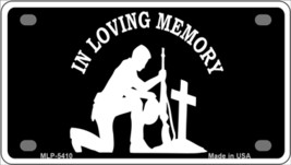 In Loving Memory Cross Novelty Mini Metal License Plate Tag - £11.95 GBP