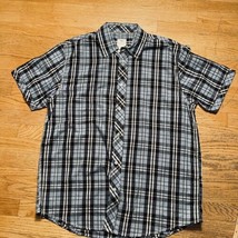 Blue Plaid Button Up Short Sleeve NWT Mens Sz 2XL Vintage PJ Mark Shirt Y2K - £15.76 GBP