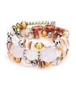 Fashion Geometric Color Block Alloy Natural Stone Women&#39;s Bracelets White - $161.78 MXN