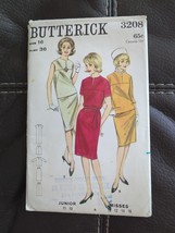 3208 BUTTERICK c.1960&#39;s Slit Yoke DRESS TOP SKIRT Sewing Pattern Size 16 UC - $23.74